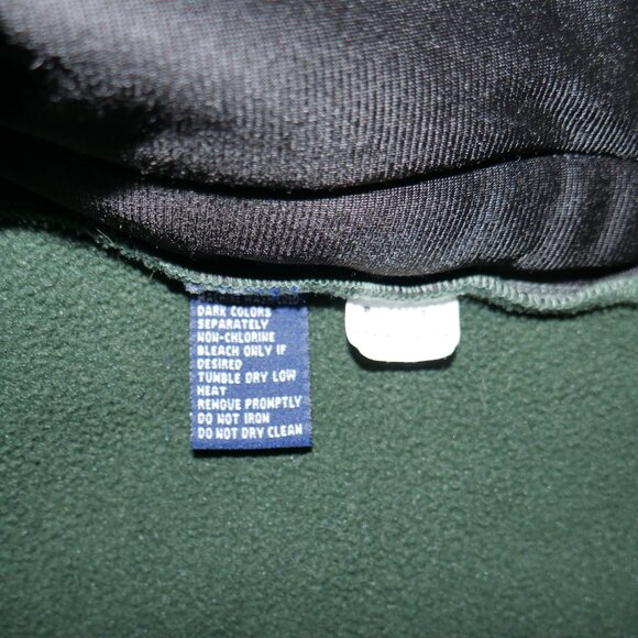 Chaps By Ralph Lauren Full Zip Fleece Jacket Men's Size XL Dark Green/Yellow VTG - Picture 12 of 14